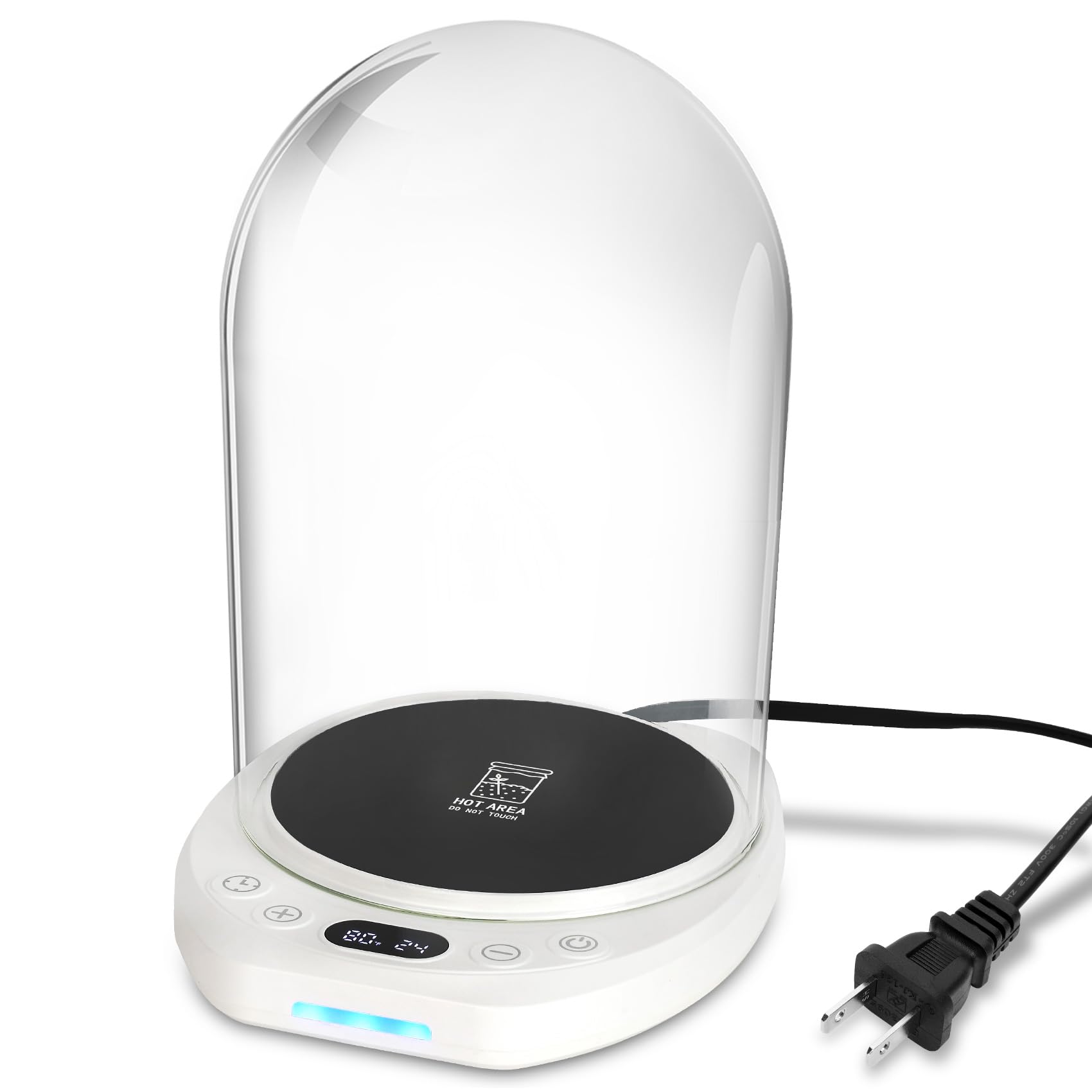 Yendse sourdough warmer with glass dome enabling precise fermentation control.