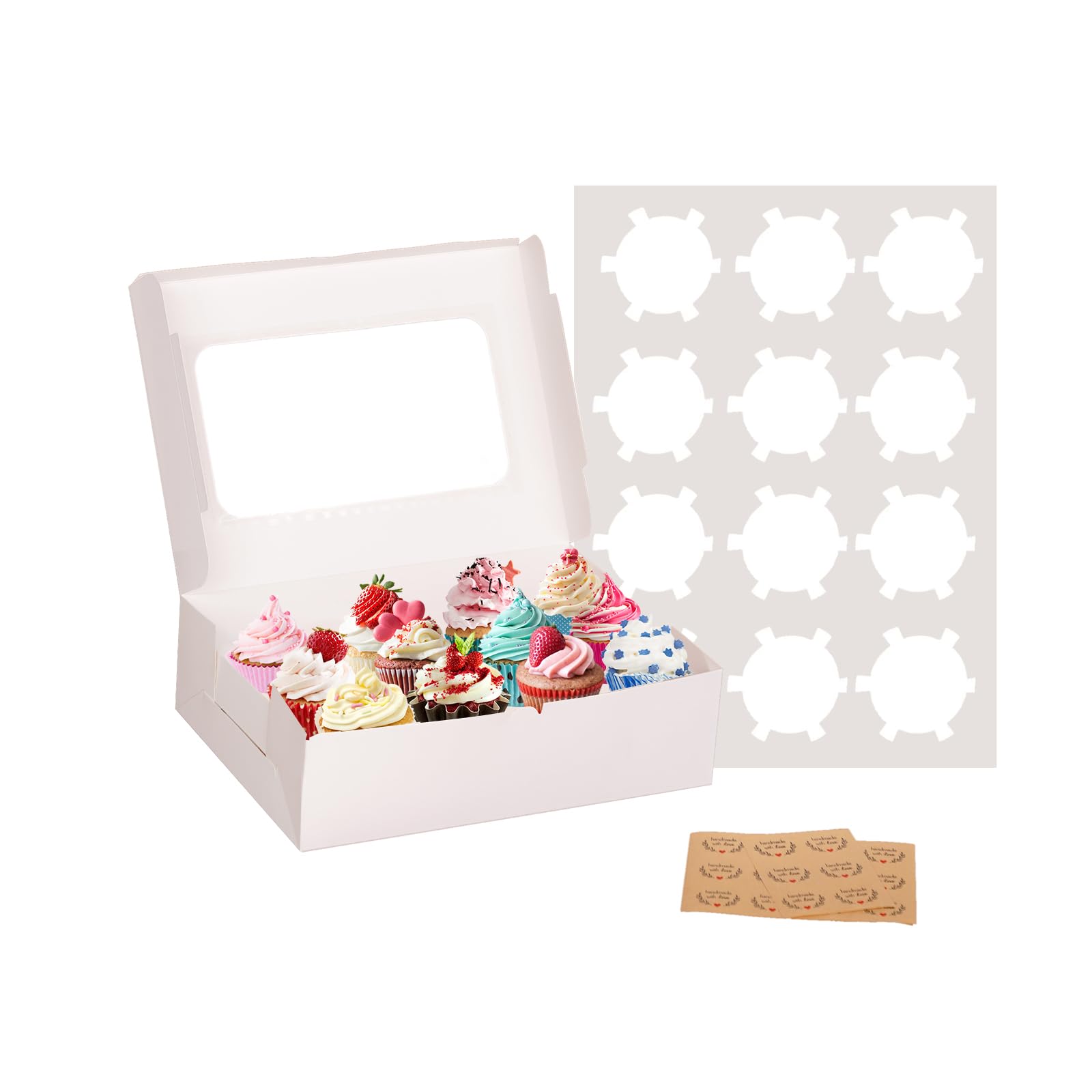 Yeplan cupcake boxes with window showcase desserts during events