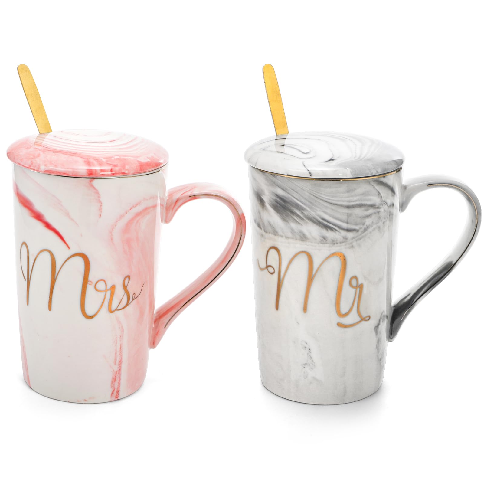 Yesland Mrs. pink marble mug for stylish couple mornings