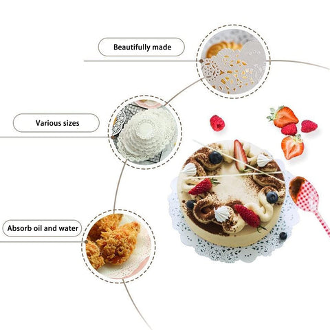 YESON cup tray under glass white doilies protect tables and reduce mess.