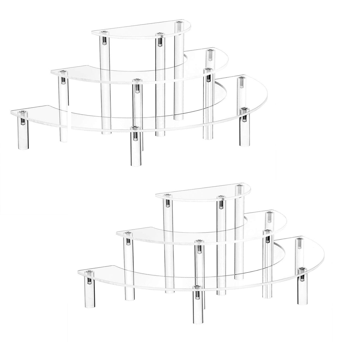 YestBuy acrylic risers 3-tier stand displaying collectibles with clear shine