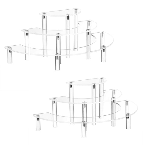 YestBuy acrylic risers 3-tier stand displaying collectibles with clear shine