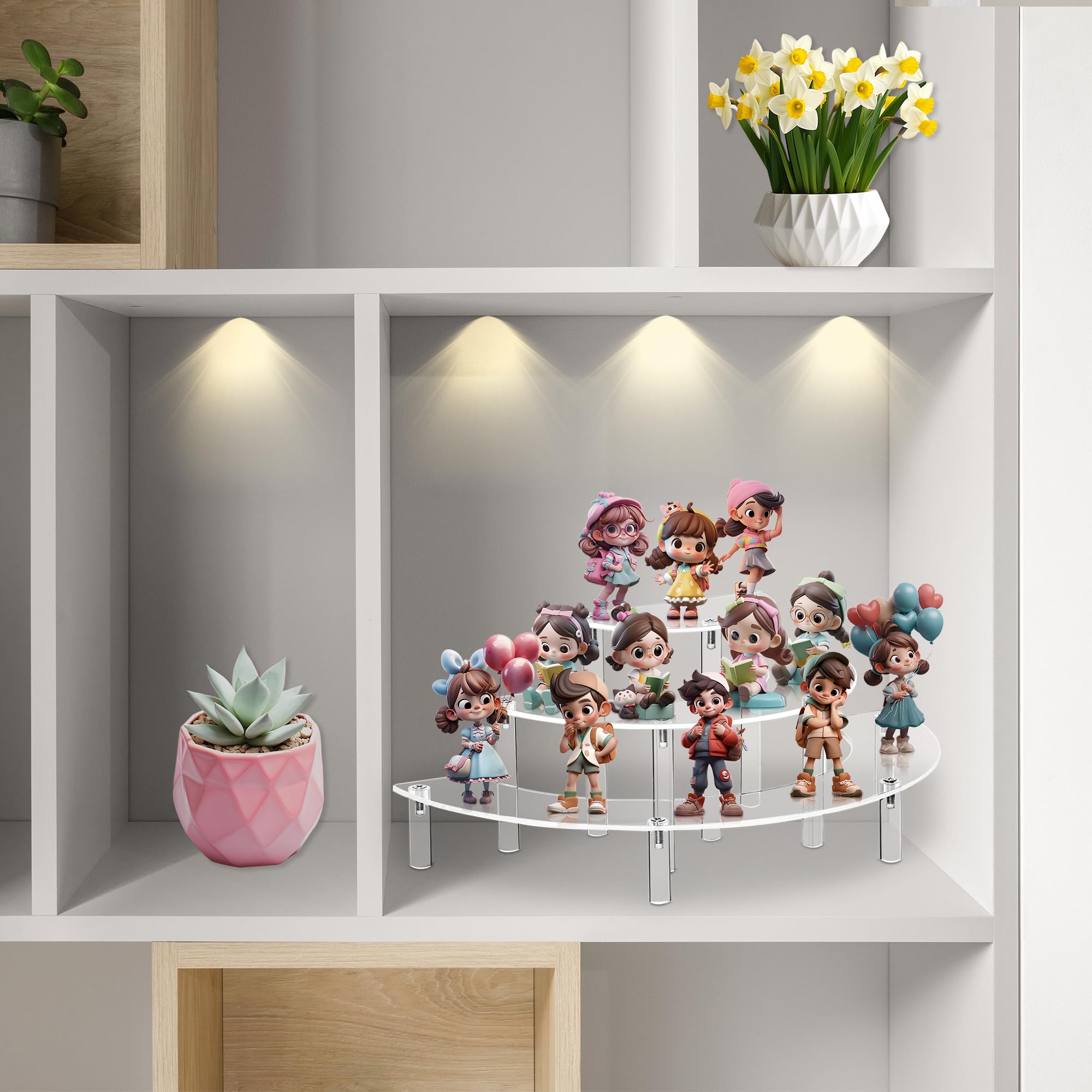 YestBuy half moon dessert stand 2-pack keeps treats organized