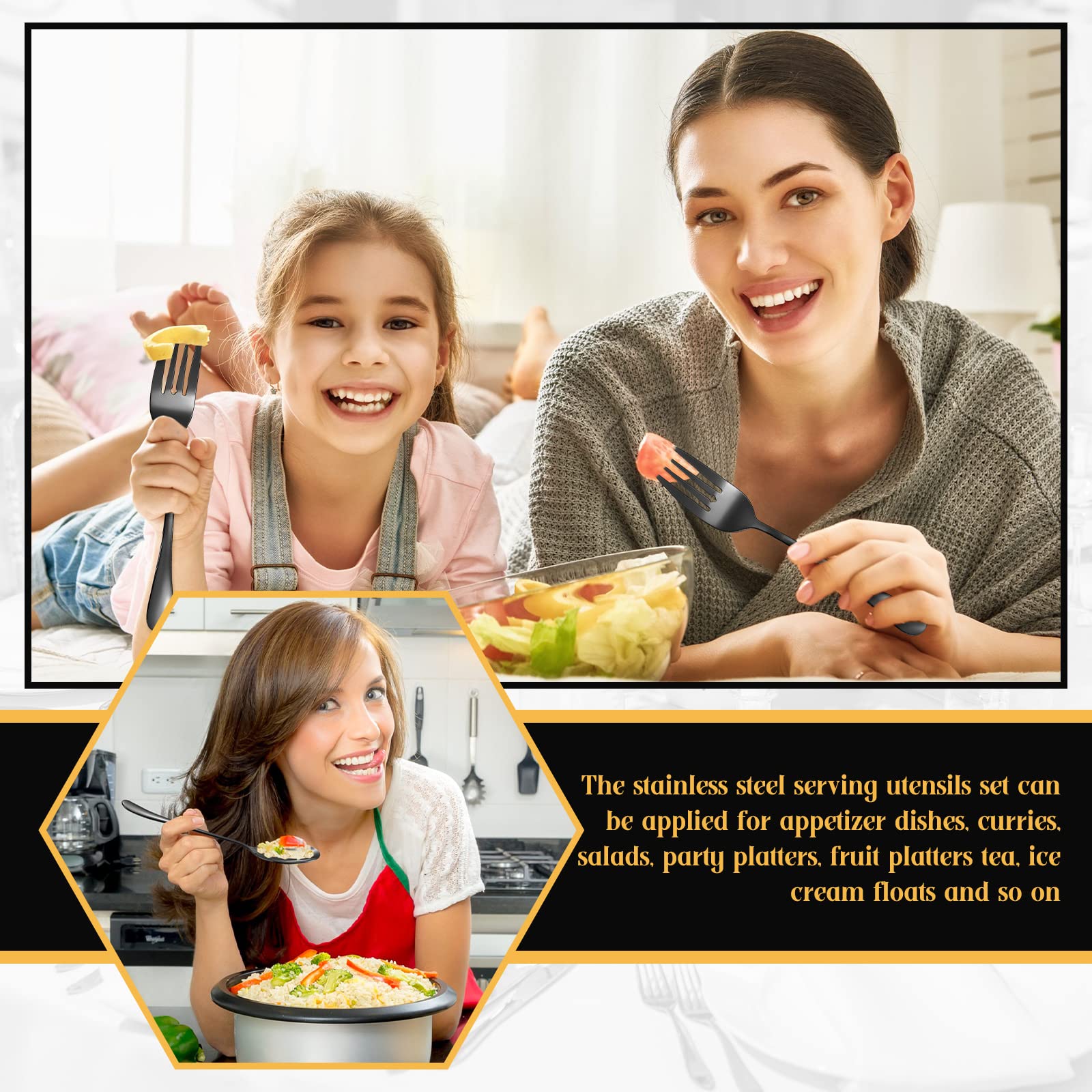 Yetene 19-piece serving flatware set soup spoon with balanced heft