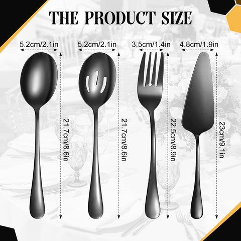 Yetene 19-piece serving flatware set spoons with smooth stainless finish