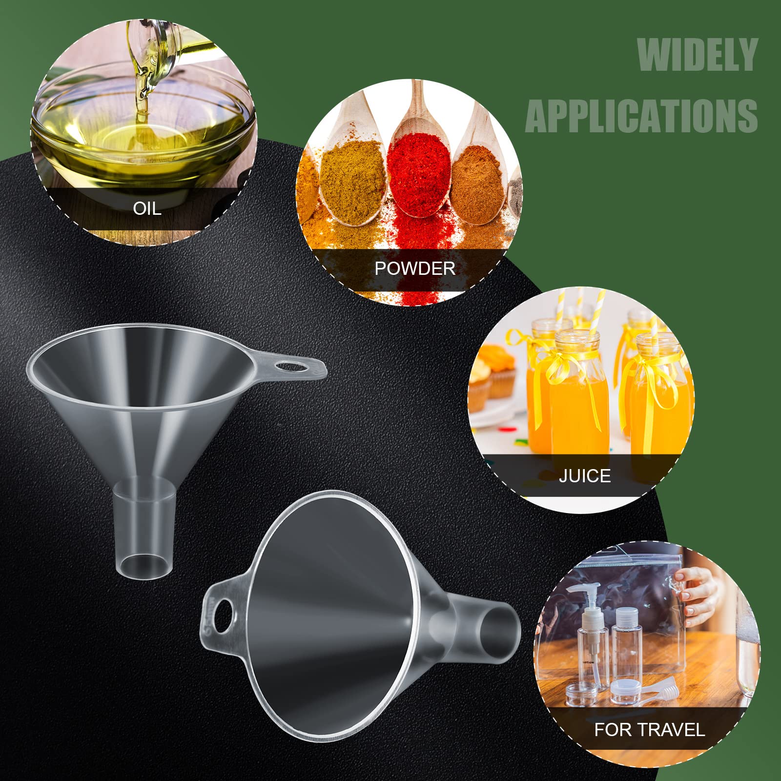 Yetene wide-mouth funnel for easy pouring of oils and sauces