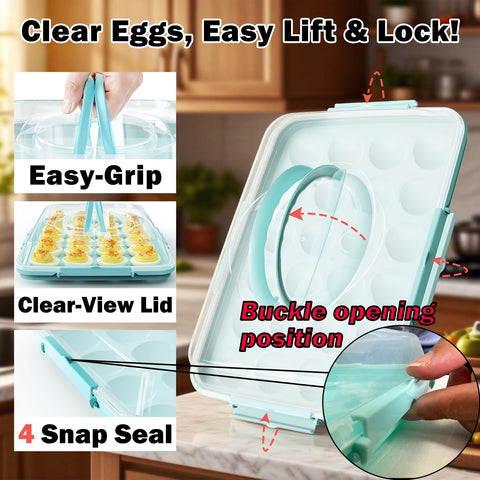YETESON egg tray with handle for easy carrying during picnics.