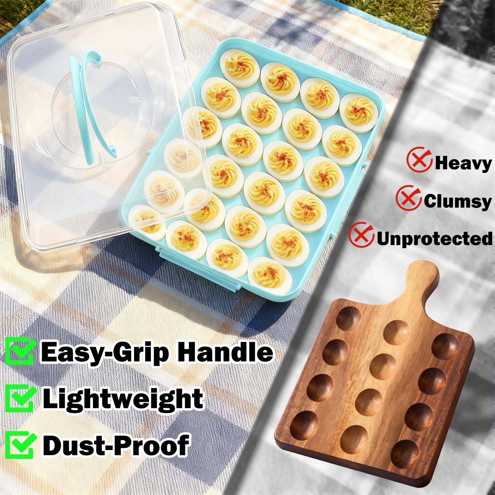 YETESON stackable egg tray saves fridge space and stays organized.