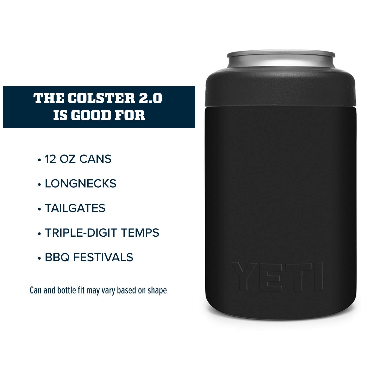 YETI Colster dishwasher-safe label close-up for quick cleanup after outdoor events.