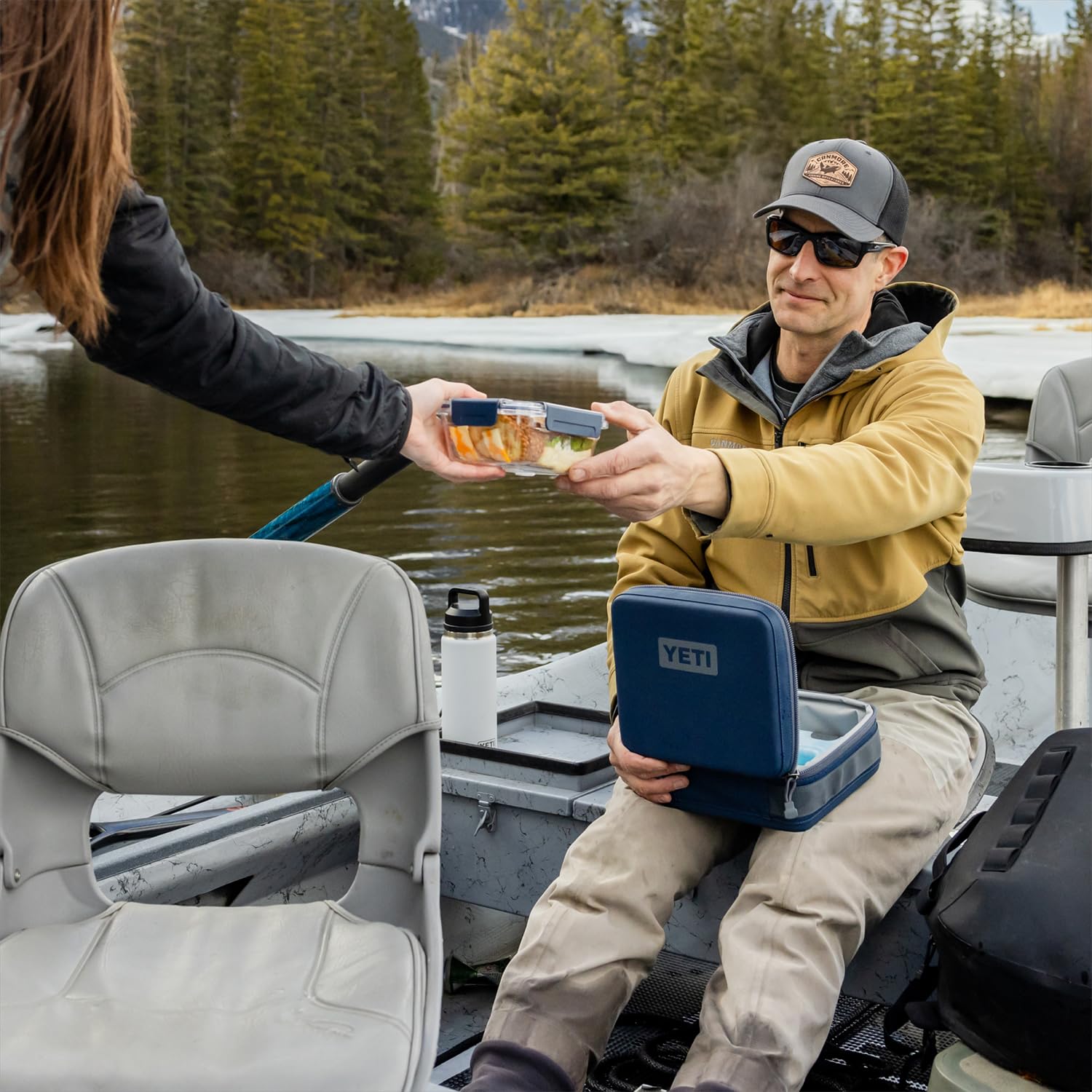 Weather resistant olive Daytrip cooler ready for outdoor use