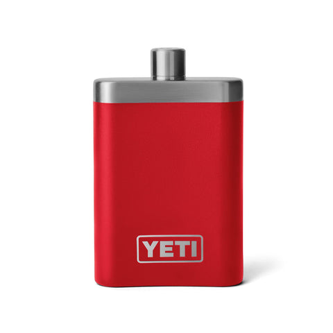 YETI cap on Rescue Red flask enables quick, secure lid access.