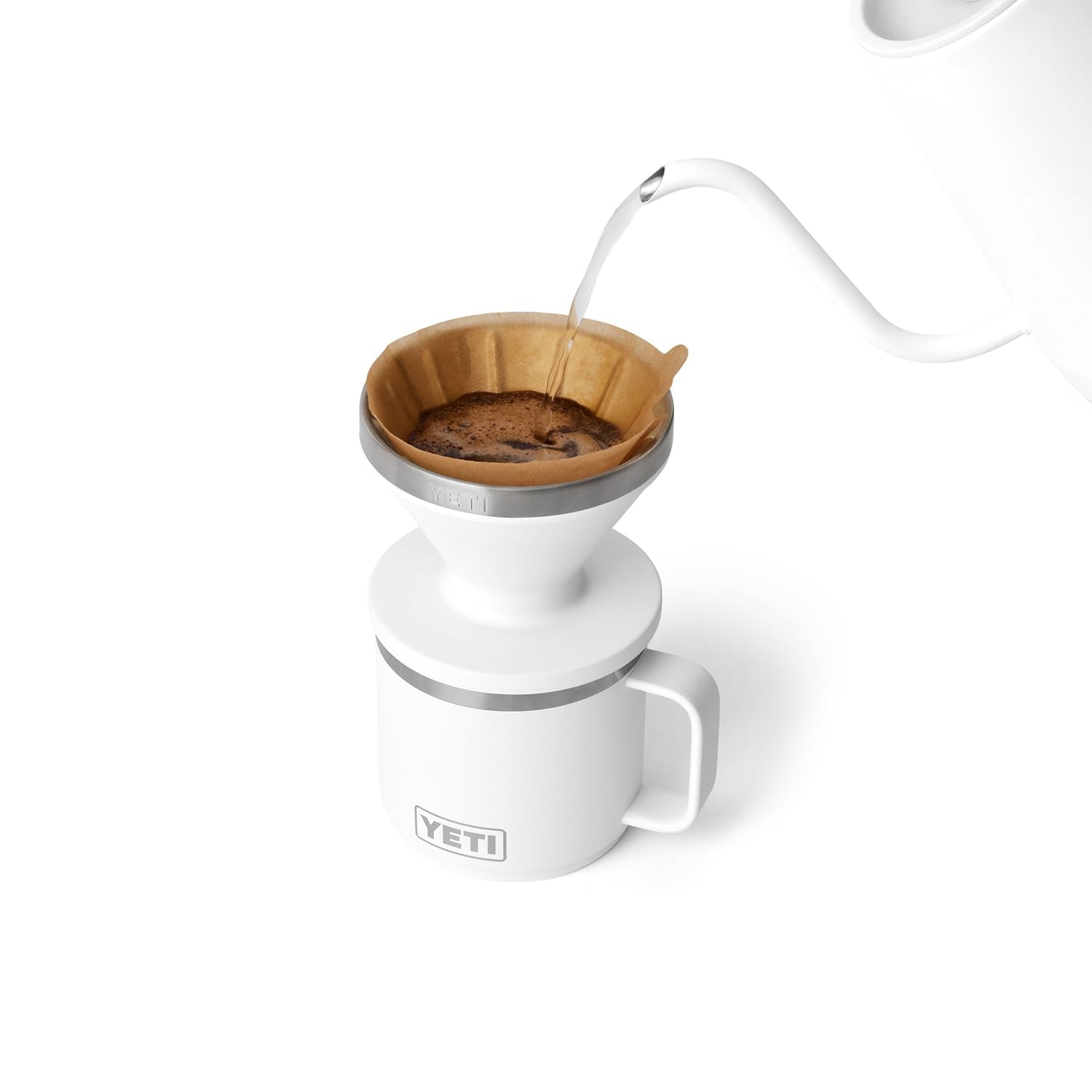 YETI Pour Over uses 18/8 stainless steel, resisting punctures and rust.