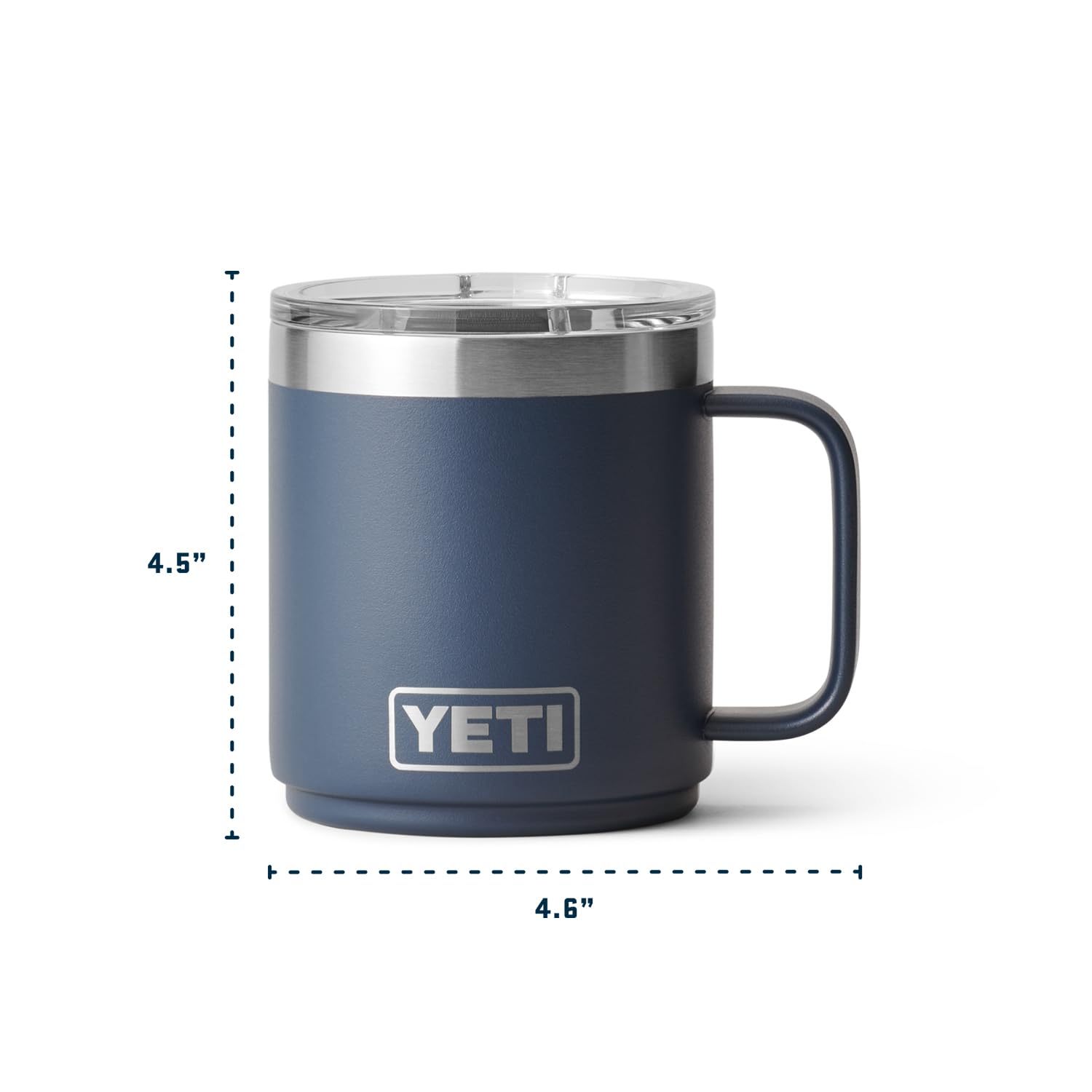 YETI Rambler stackable mug compact design fitting tight cupboards.