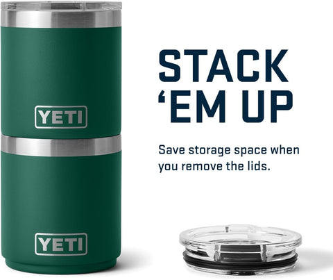 YETI Rambler 10 oz Lowball 2.0 green finish suits outdoor use.