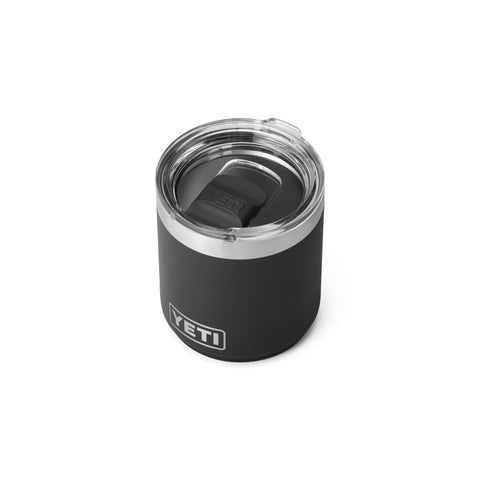 YETI Rambler 10 oz Lowball stackable design shown for compact storage.