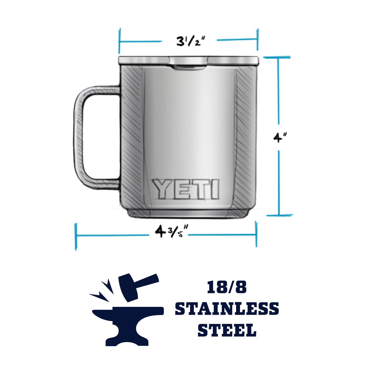 YETI Rambler 10 oz Stackable Mug with MagSlider Lid provides magnetic closure to reduce spills.