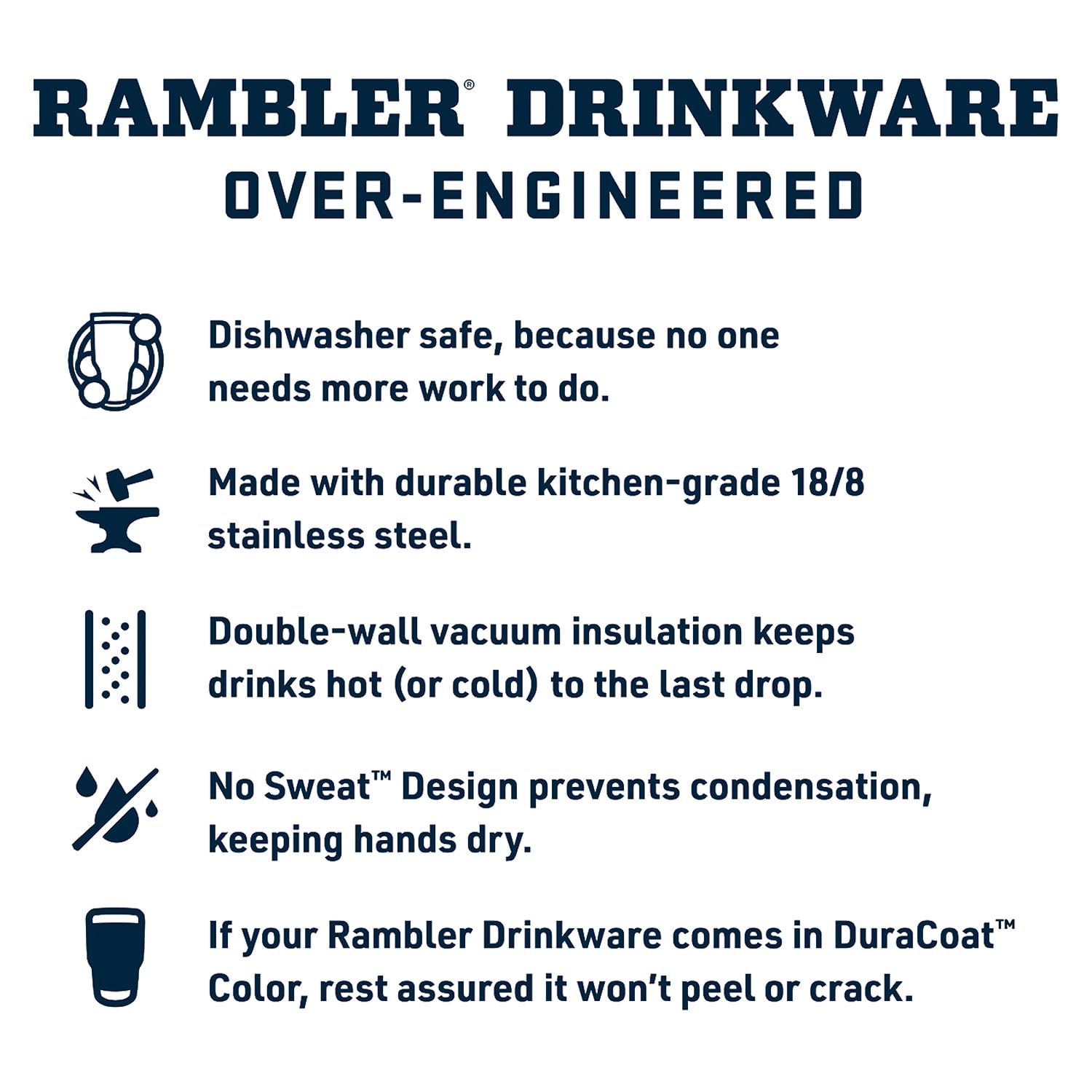 YETI Rambler 10 oz Stackable Mug with Duracoat finish resists cracking and fading daily.