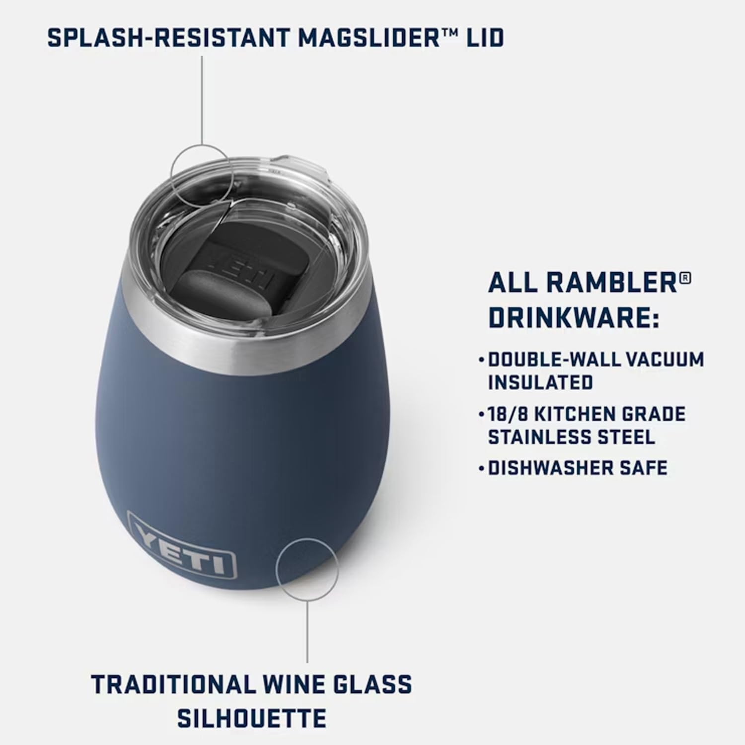 YETI Rambler with MagSlider lid close-up showing magnetic seal