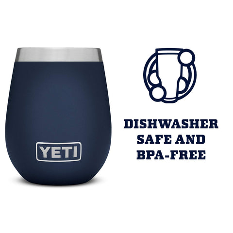 YETI Rambler 10 oz Wine Tumbler Navy BPA-free and dishwasher safe