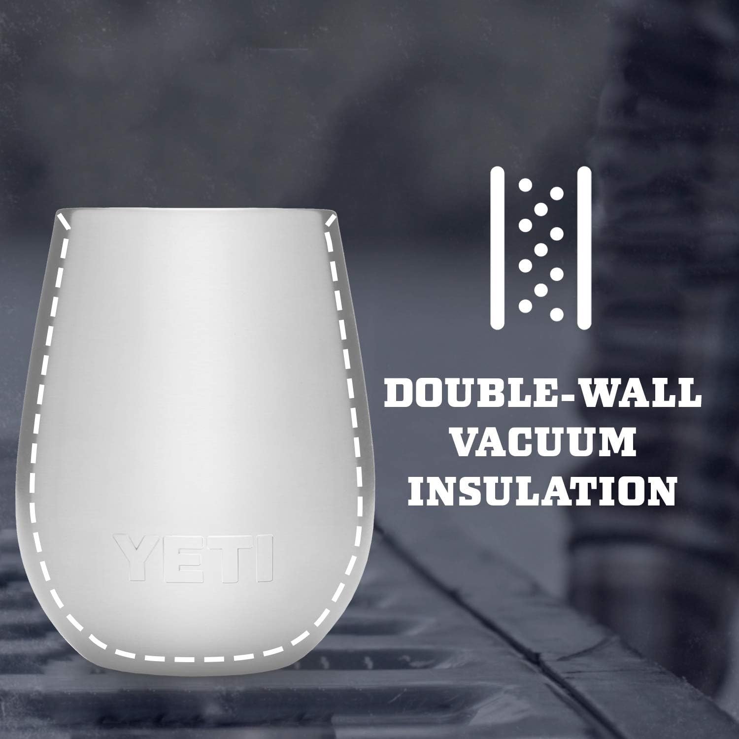 YETI Rambler Navy Duracoat finish resists fading during adventures