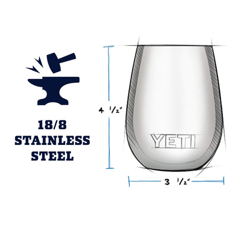 YETI Rambler 10 oz Wine Tumbler Navy with MagSlider Lid for secure sipping