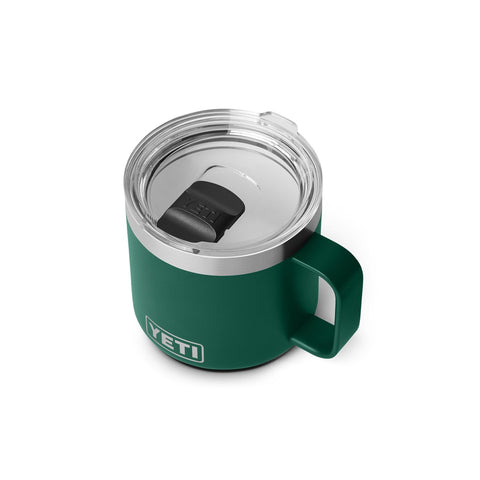 YETI Rambler 14 oz ceramic-lined mug close-up highlights interior quality and flavor preservation