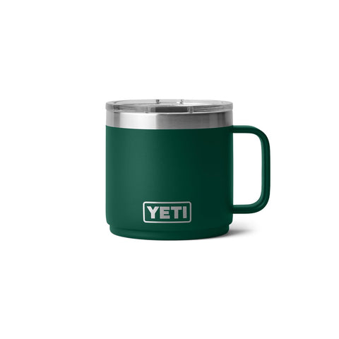 YETI Rambler 14 oz ceramic-lined mug with MagSlider lid in action for controlled sipping