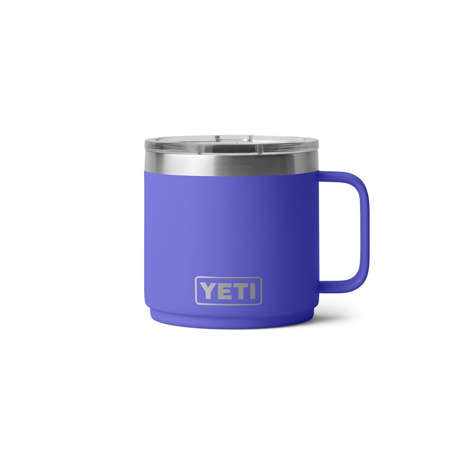 YETI Rambler 14 oz stackable mug showing nested base to save space.