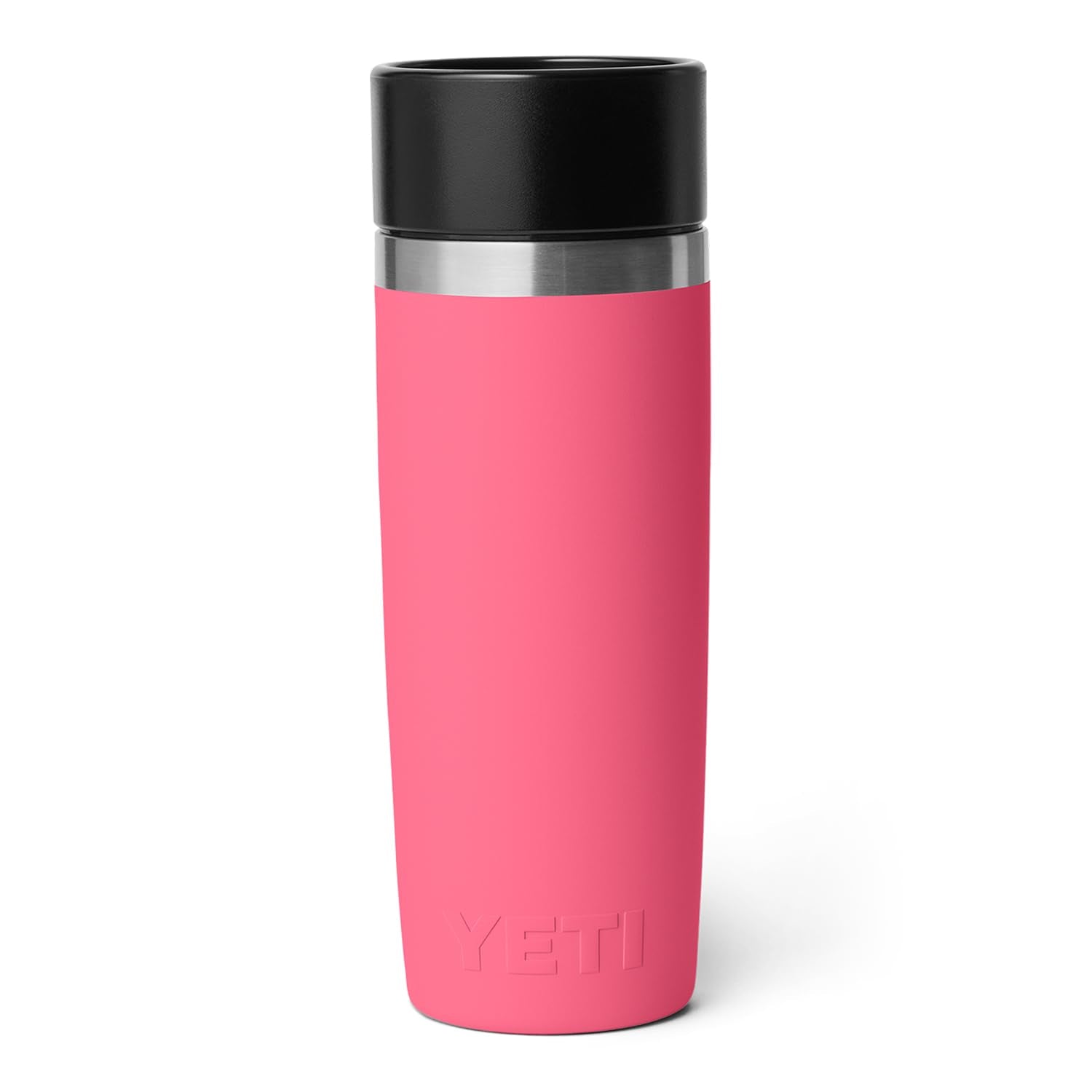 YETI Rambler cupholder-compatible, tropical pink, fits car and desk setups.