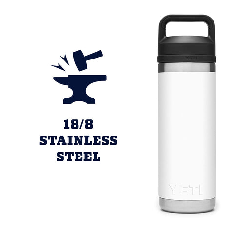 YETI Rambler 18 oz bottle fits standard cup holders for travel.