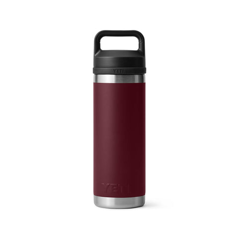 YETI Rambler 18oz bottle fits standard cup holders for travel-ready hydration