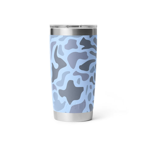 YETI Rambler 20 oz, blue camo outdoors, ready for adventures