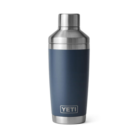 YETI Rambler 20 oz Cocktail Shaker navy, stainless steel finish shows puncture- and rust-resistance