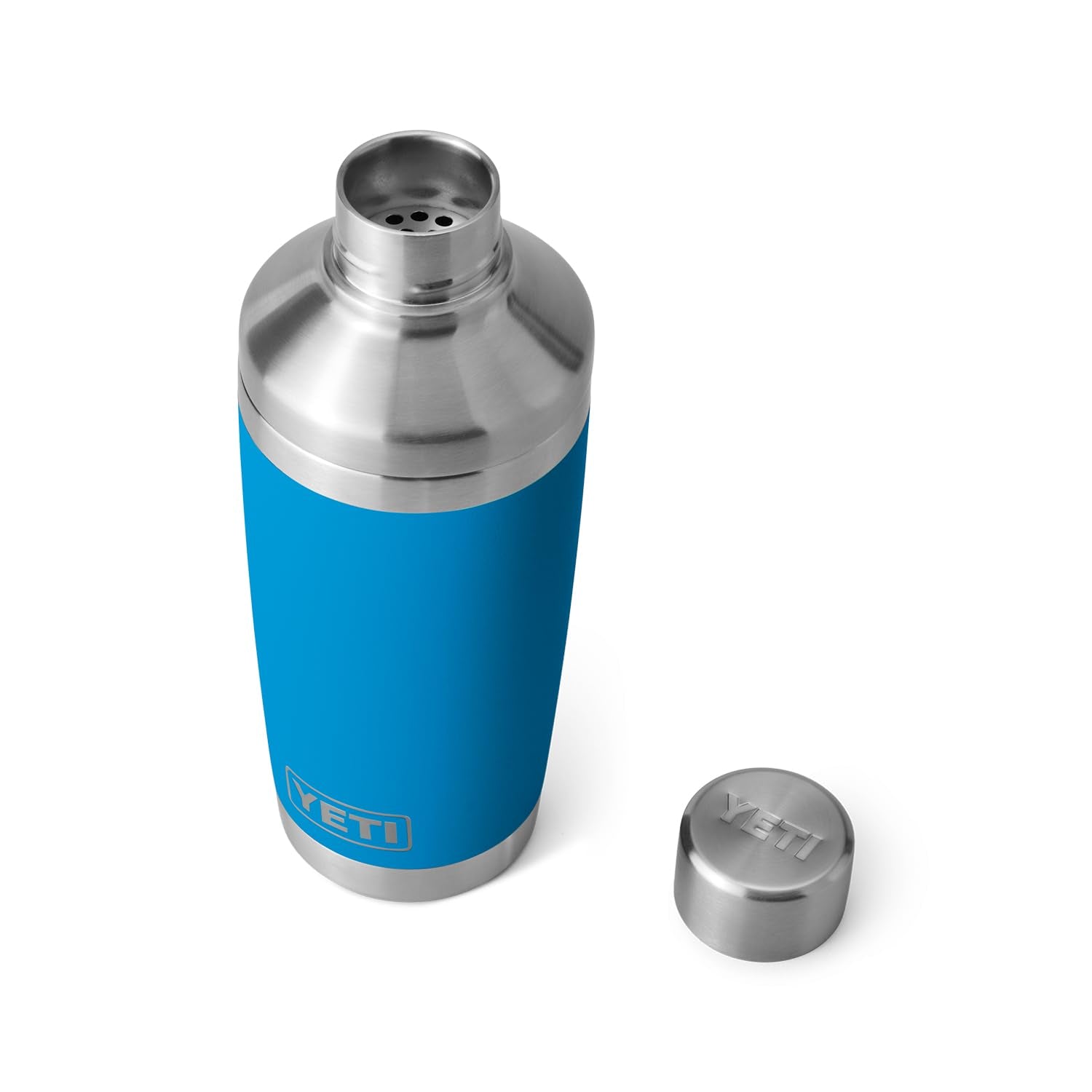 YETI Rambler Shake and serve with easy press lid and twist cap in Big Wave Blue