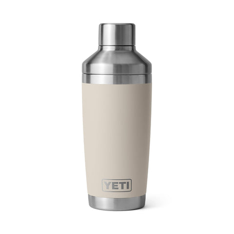 Stainless steel body of YETI Rambler 20 oz Cocktail Shaker highlights durability.