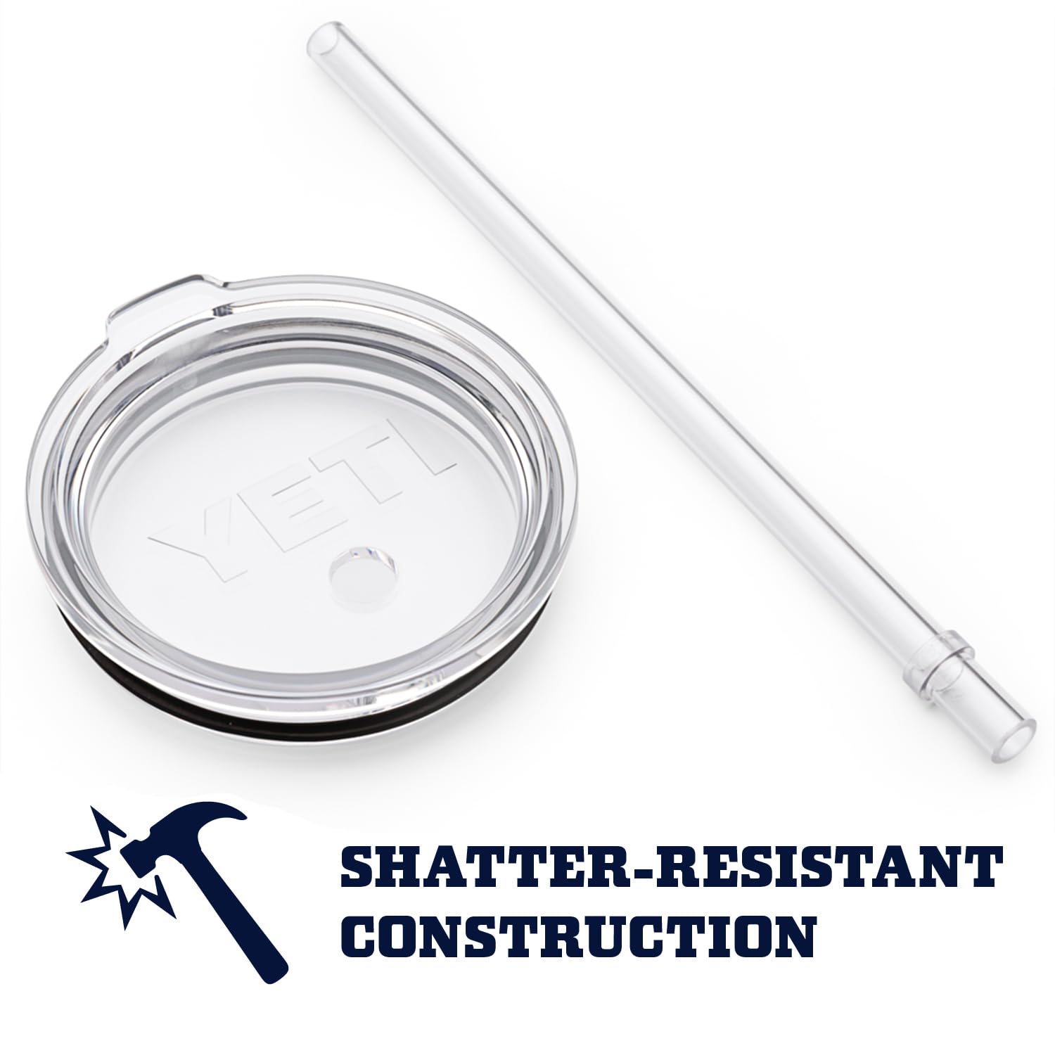 YETI Rambler 20 oz lid designed for ice retention and sipping.