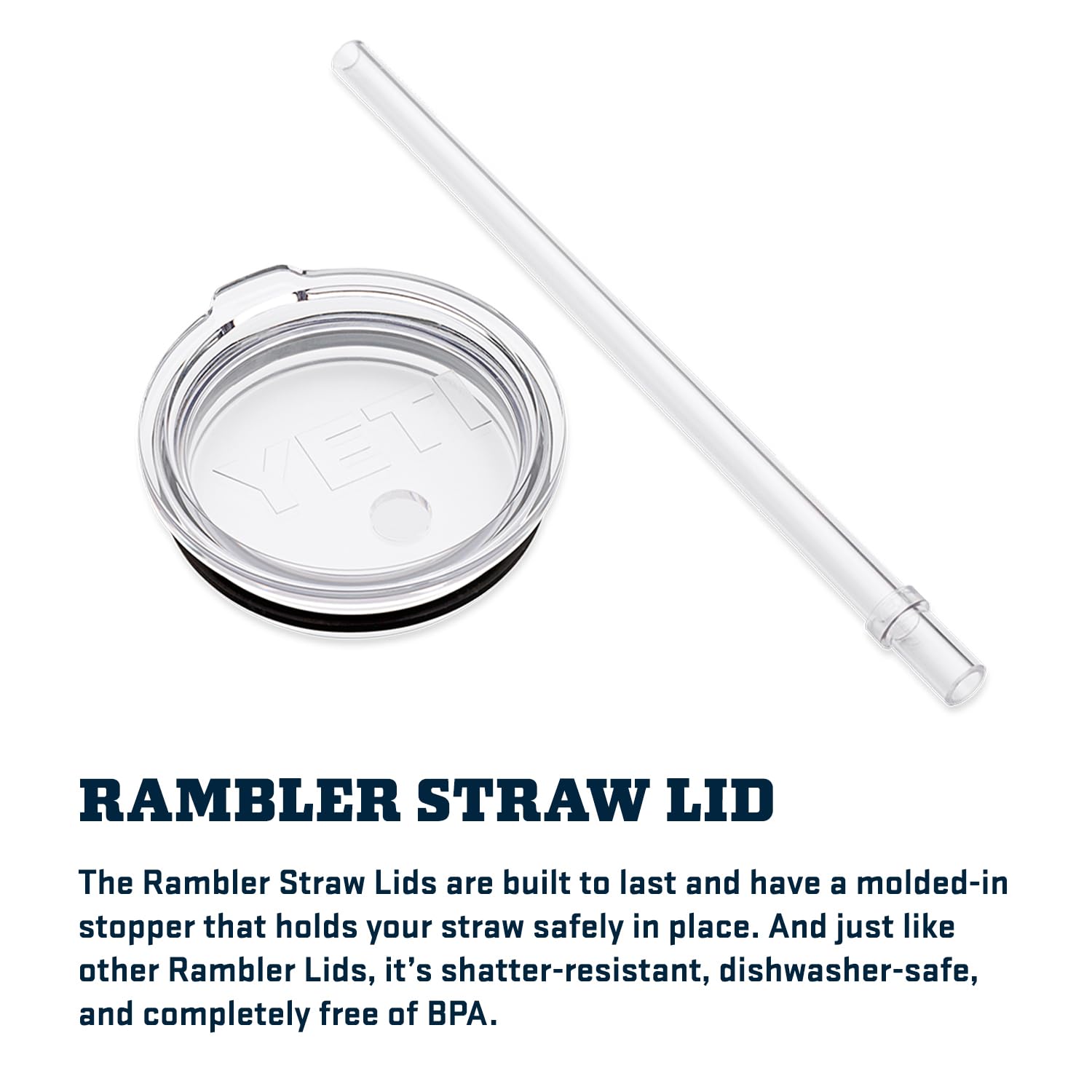 YETI Rambler 20 oz lid shatter-resistant and durable for daily use.