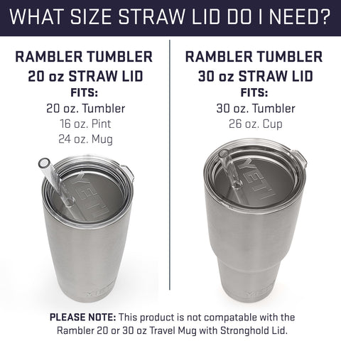 YETI Rambler 20 oz lid with molded stopper keeps straw secure during travel.