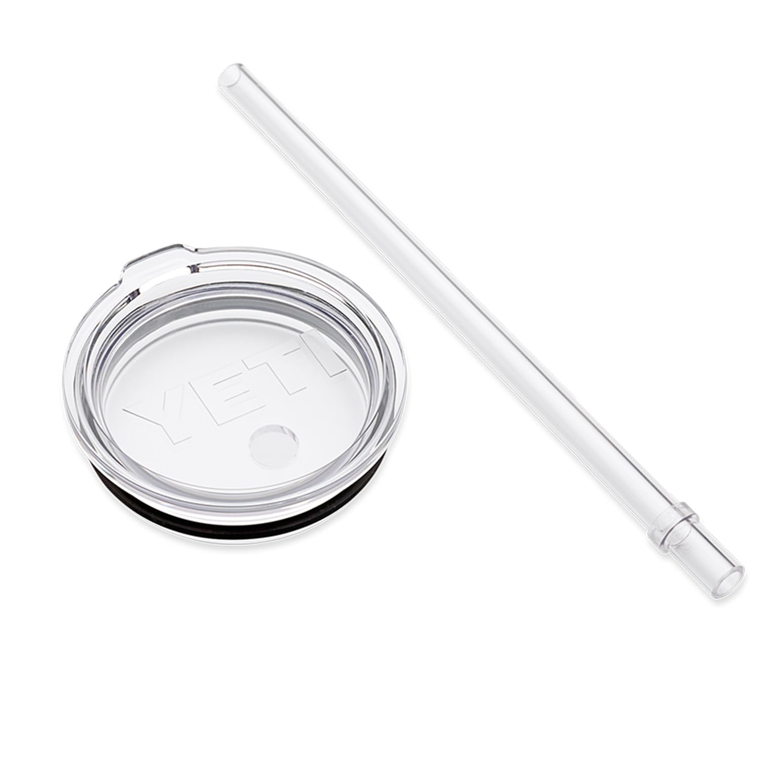 YETI Rambler 20 oz replacement lid close-up showing secure straw stopper.