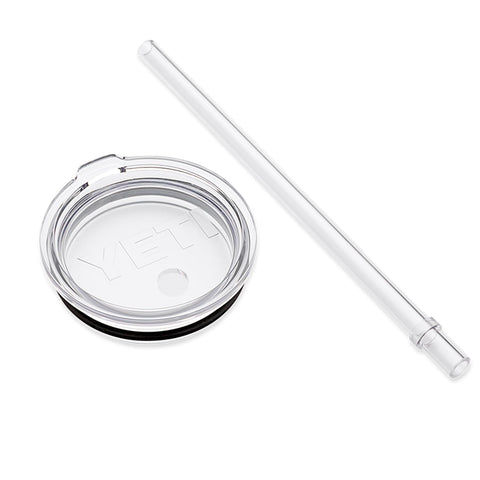 YETI Rambler 20 oz replacement lid close-up showing secure straw stopper.