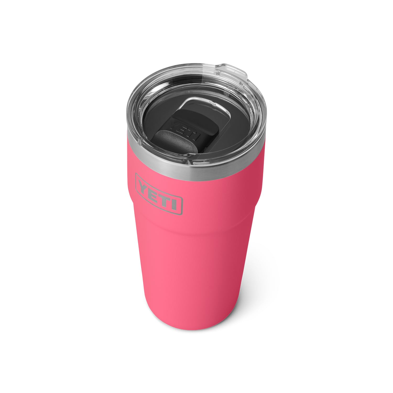 The YETI Rambler 20oz stackable tumbler in tropical pink for on-the-go hydration