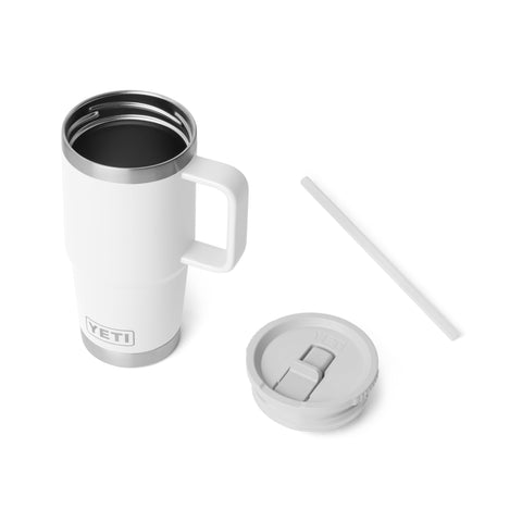 YETI Rambler 20 oz travel mug fits most cup holders for easy accessibility