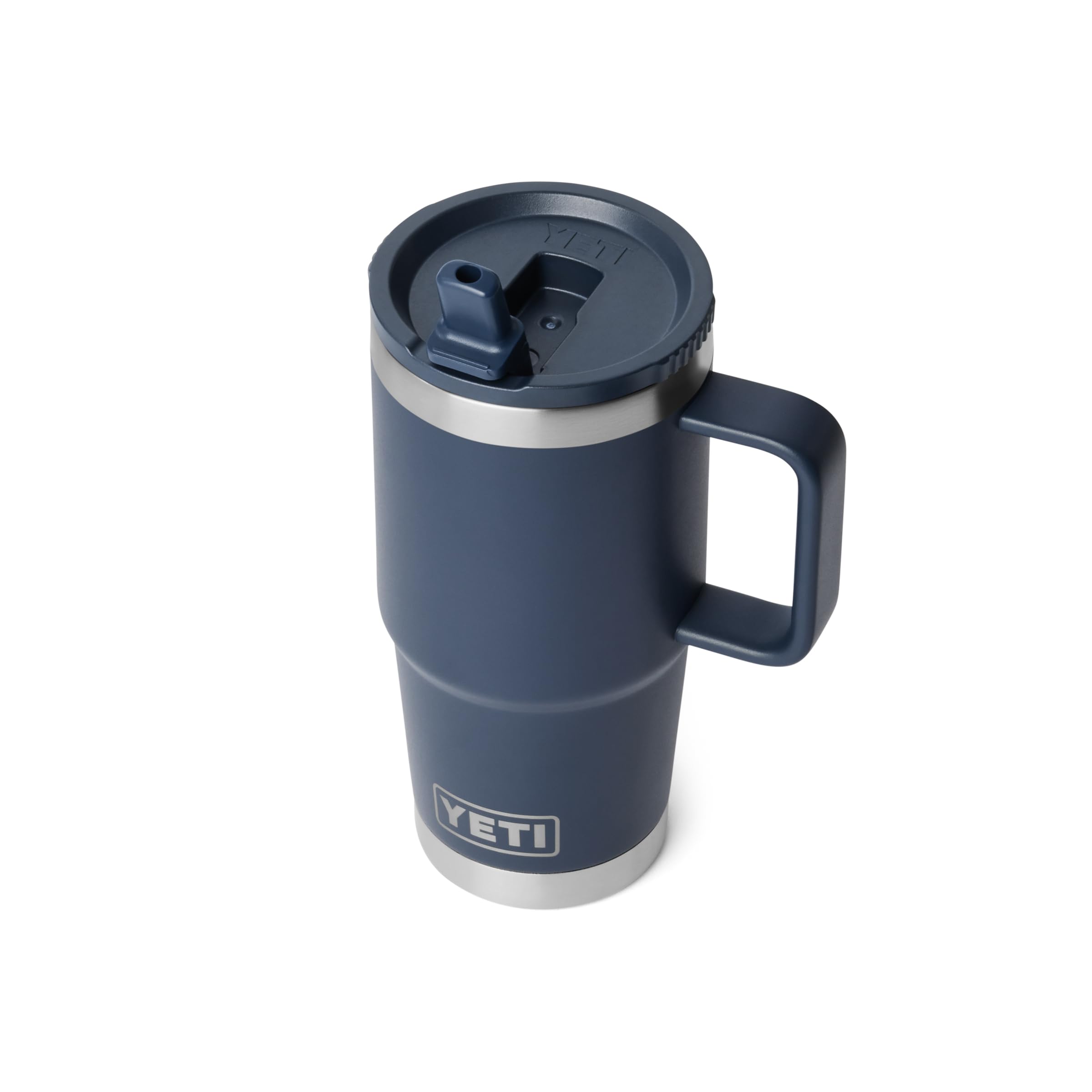 YETI Rambler 20 oz with double-wall insulation keeps drinks cold for hours.