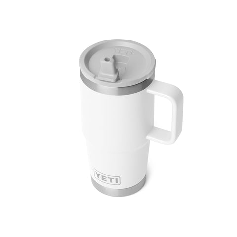 YETI Rambler 20 oz travel mug with double-wall vacuum insulation keeps drinks cold