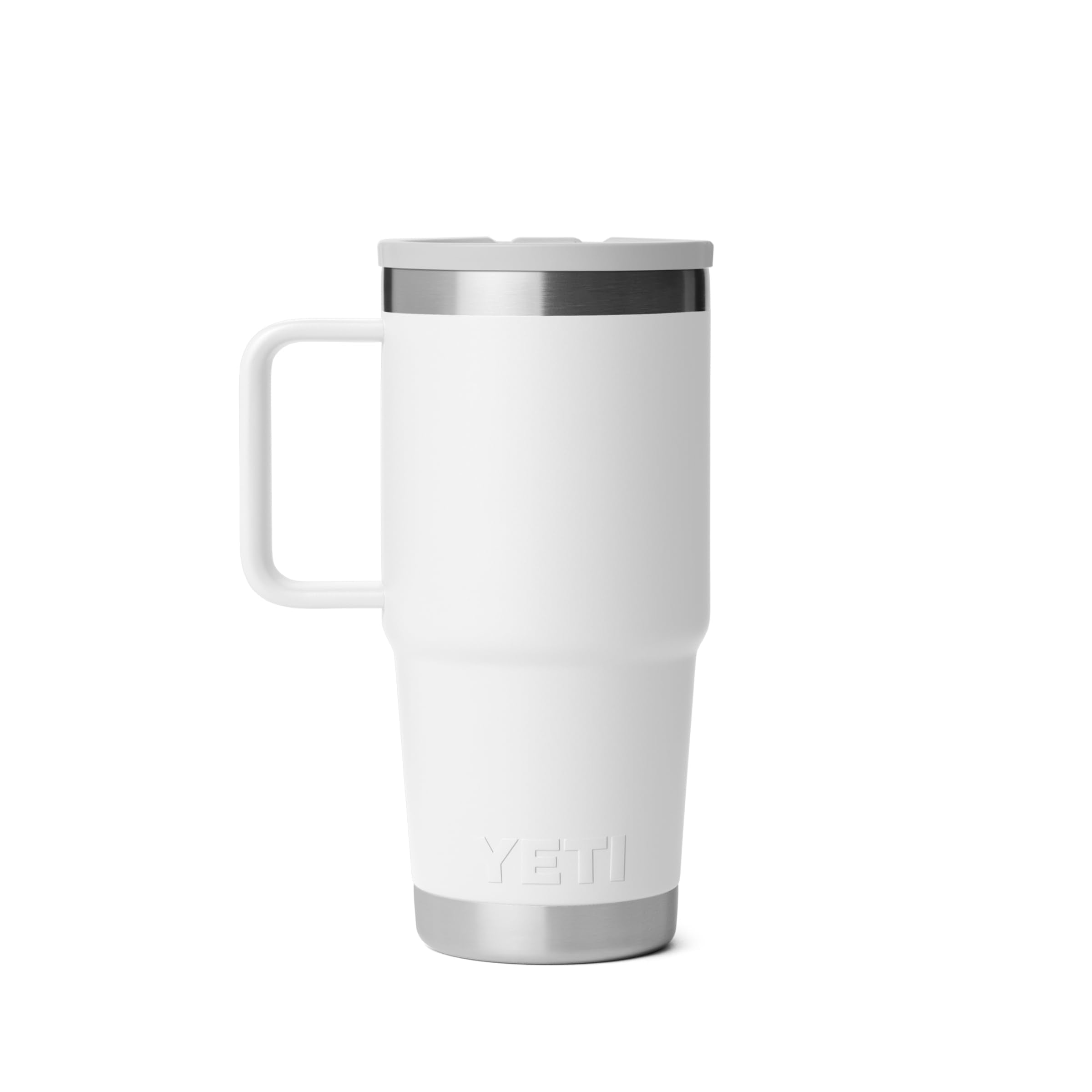 YETI Rambler 20 oz travel mug with easy grip handle for secure hold