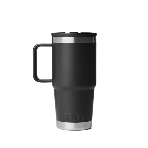 YETI Rambler 20 oz travel mug features an easy-grip handle for comfortable holding