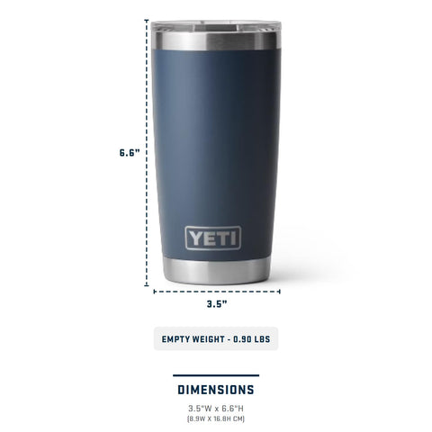 YETI Rambler 20 oz fits standard cup holders for on-the-go convenience