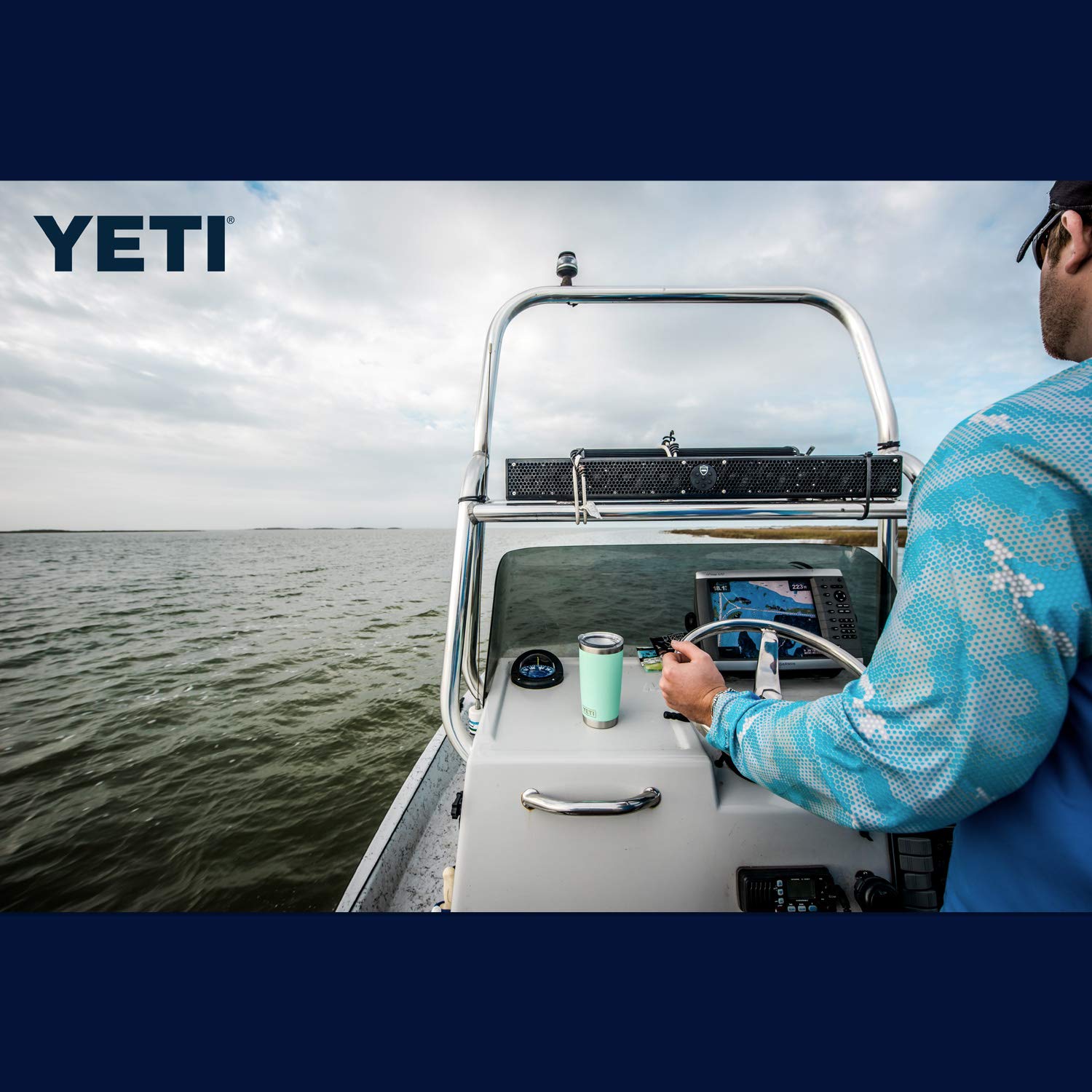 YETI Rambler seafoam during outdoor activities, reliable hydration.