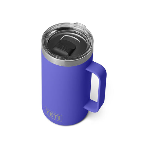 YETI Rambler 24 oz mug with MagSlider lid close-up showing a secure magnet seal.