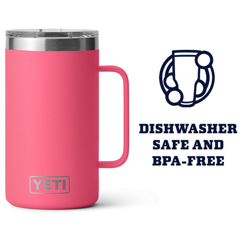 YETI Rambler 24 oz mug tropical pink stainless steel body.